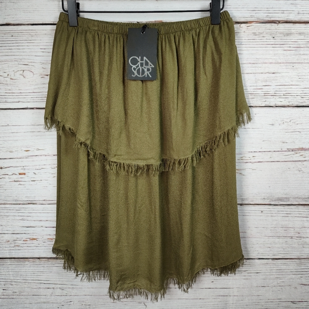 CHASER Strapless Fringed Ruffle Top - Picture 4 of 5